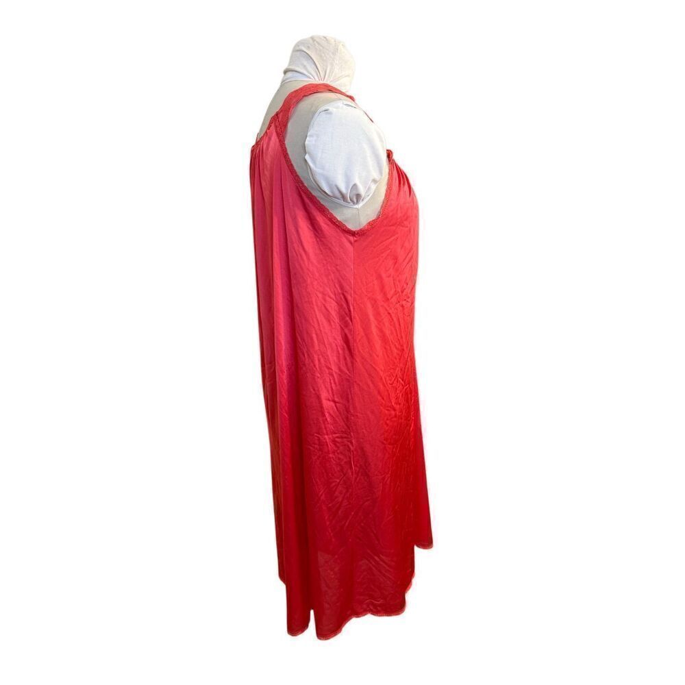 Shadow Line Women’s Nightgown & Robe Set Vtg 2-Pcs Sz. M Red Silky Nylon - Picture 4 of 12